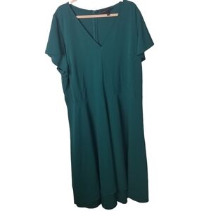 Lane Bryant teal green jersey dress
